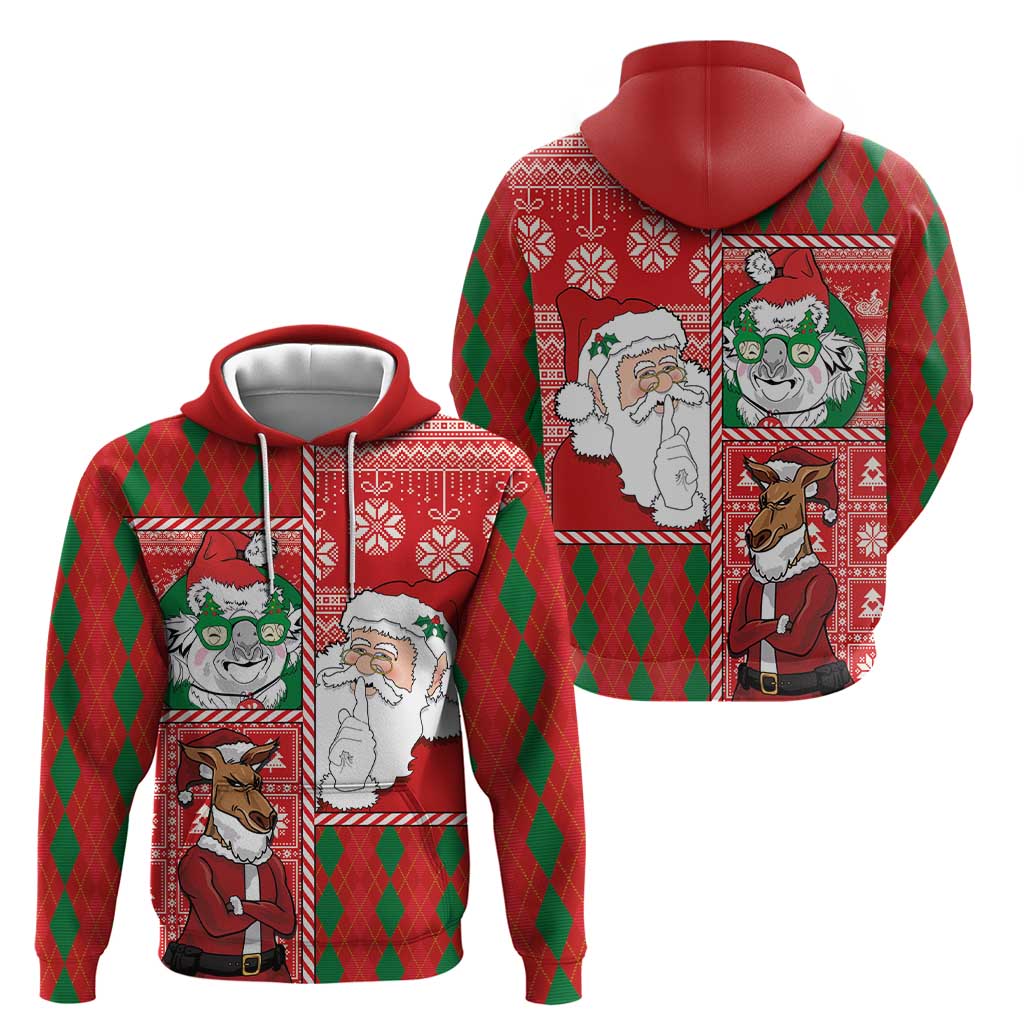 Australian Christmas Hoodie - Santa Koala Kangaroo and Holiday Cheer LT03