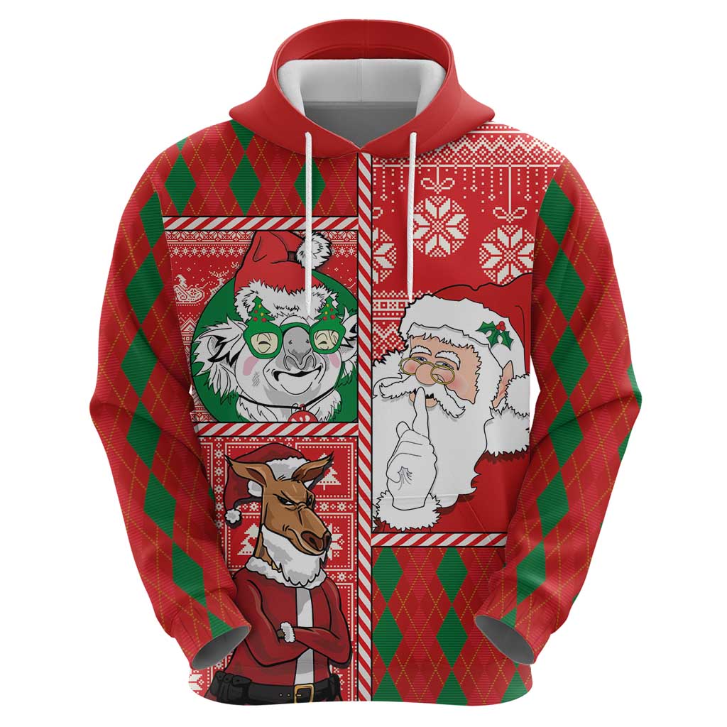Australian Christmas Hoodie - Santa Koala Kangaroo and Holiday Cheer LT03