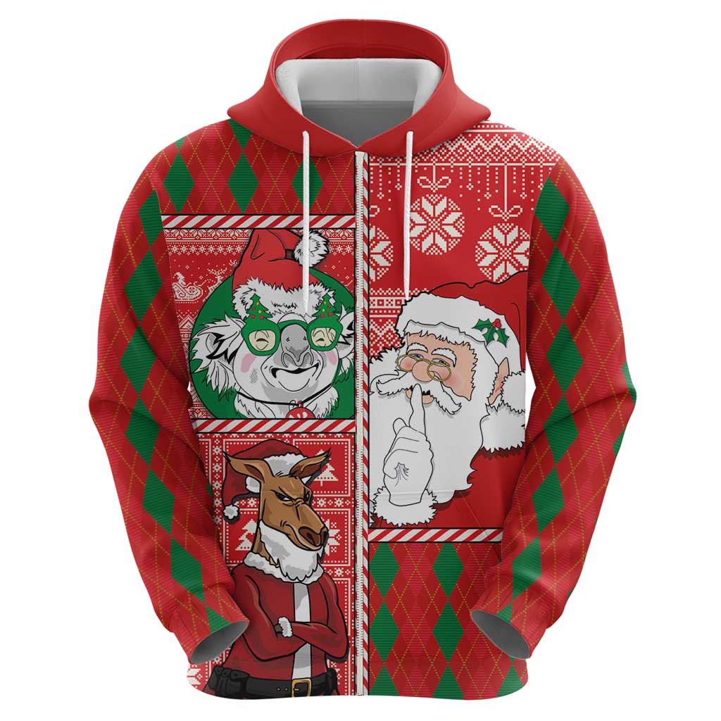 Australian Christmas Hoodie - Santa Koala Kangaroo and Holiday Cheer LT03