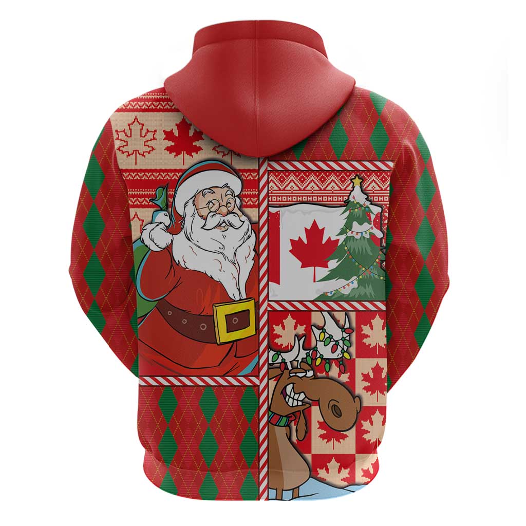 Canadian Christmas Hoodie A Merry Xmas Santa and Funny Moose LT03