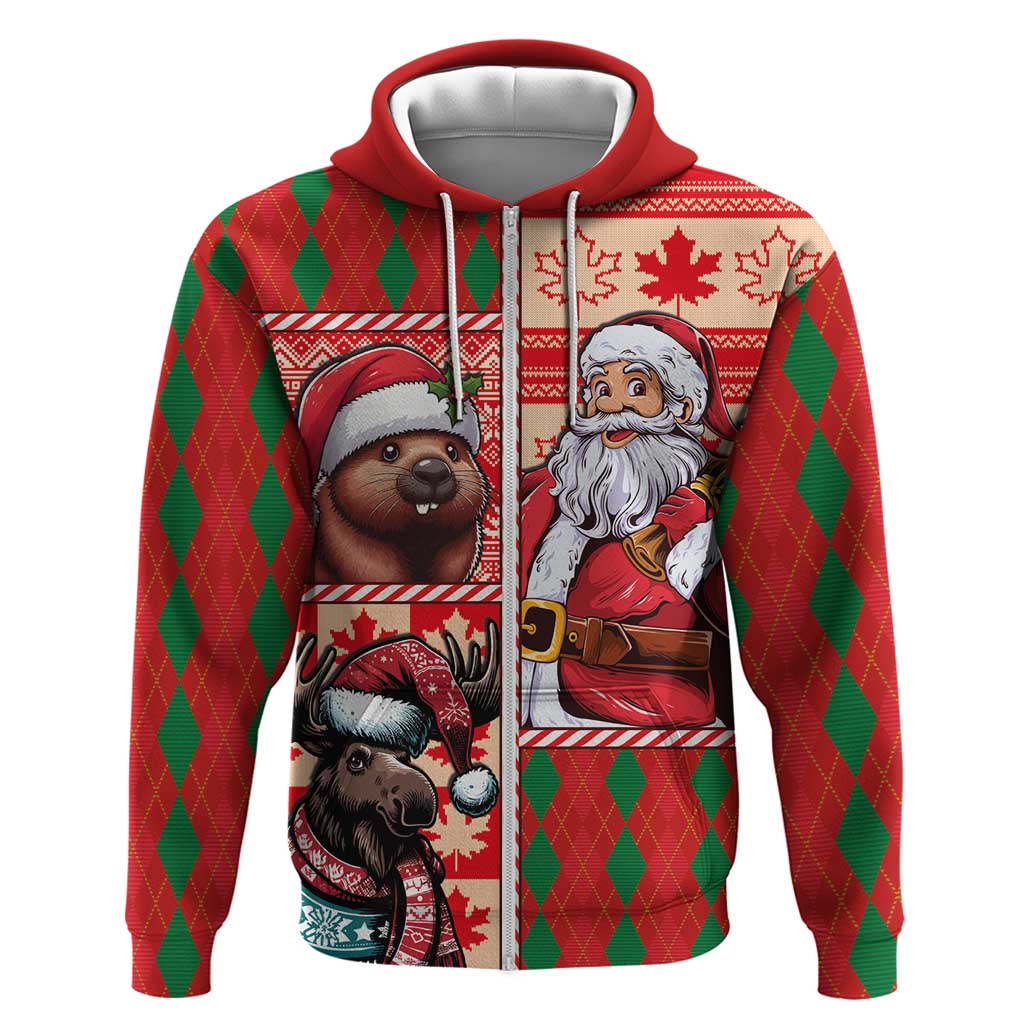 Canadian Christmas Hoodie Santa Hoho Holiday - A Beaver and Moose LT03