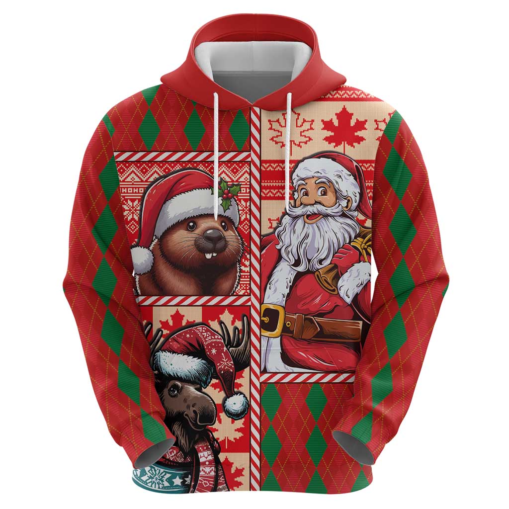 Canadian Christmas Hoodie Santa Hoho Holiday - A Beaver and Moose LT03