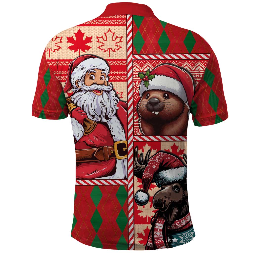 Canadian Christmas Polo Shirt Santa Hoho Holiday - A Beaver and Moose LT03