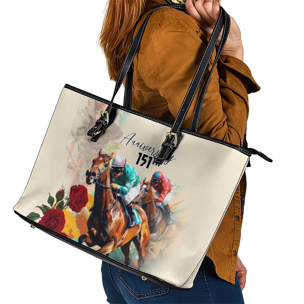 Kentucky Horse Racing 151st Anniversary Leather Tote Bag LT03