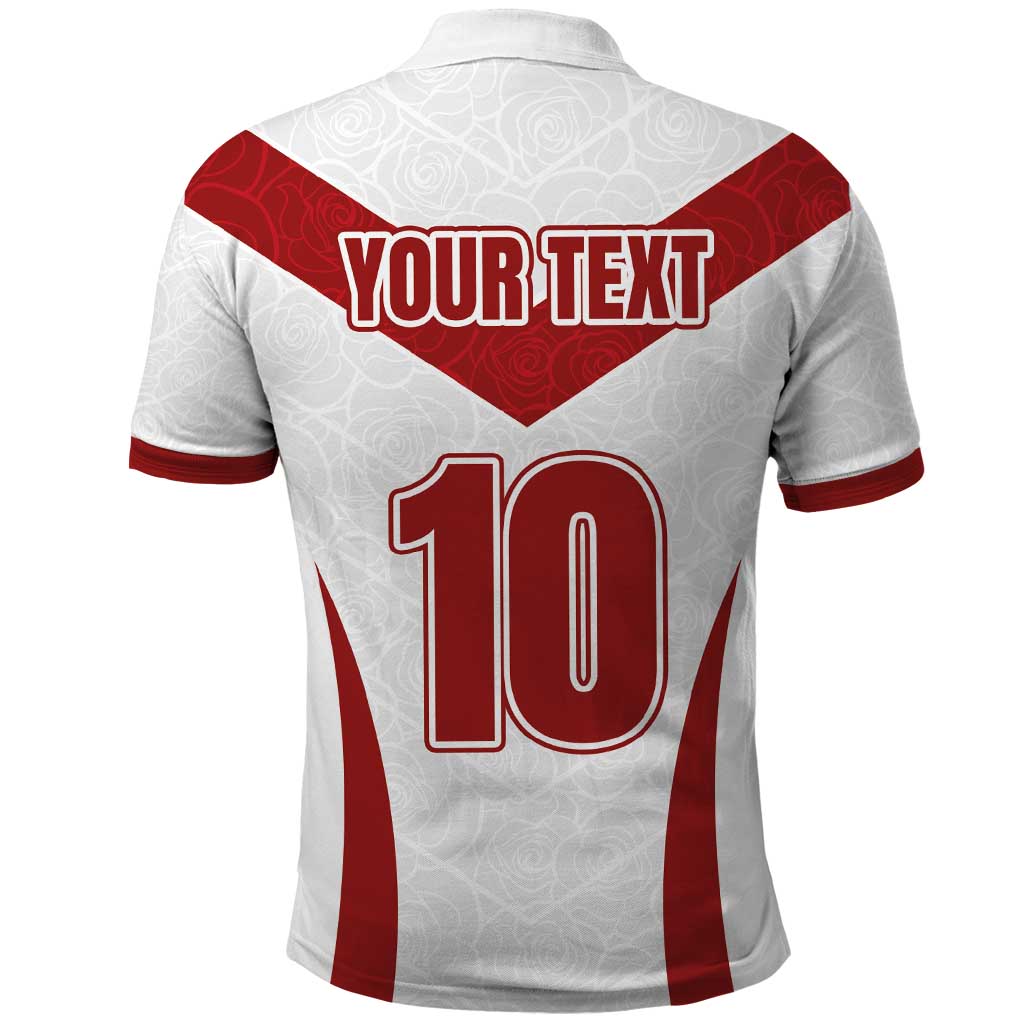 Custom England Rugby-The Red Rose Polo Shirt Go Champions LT03