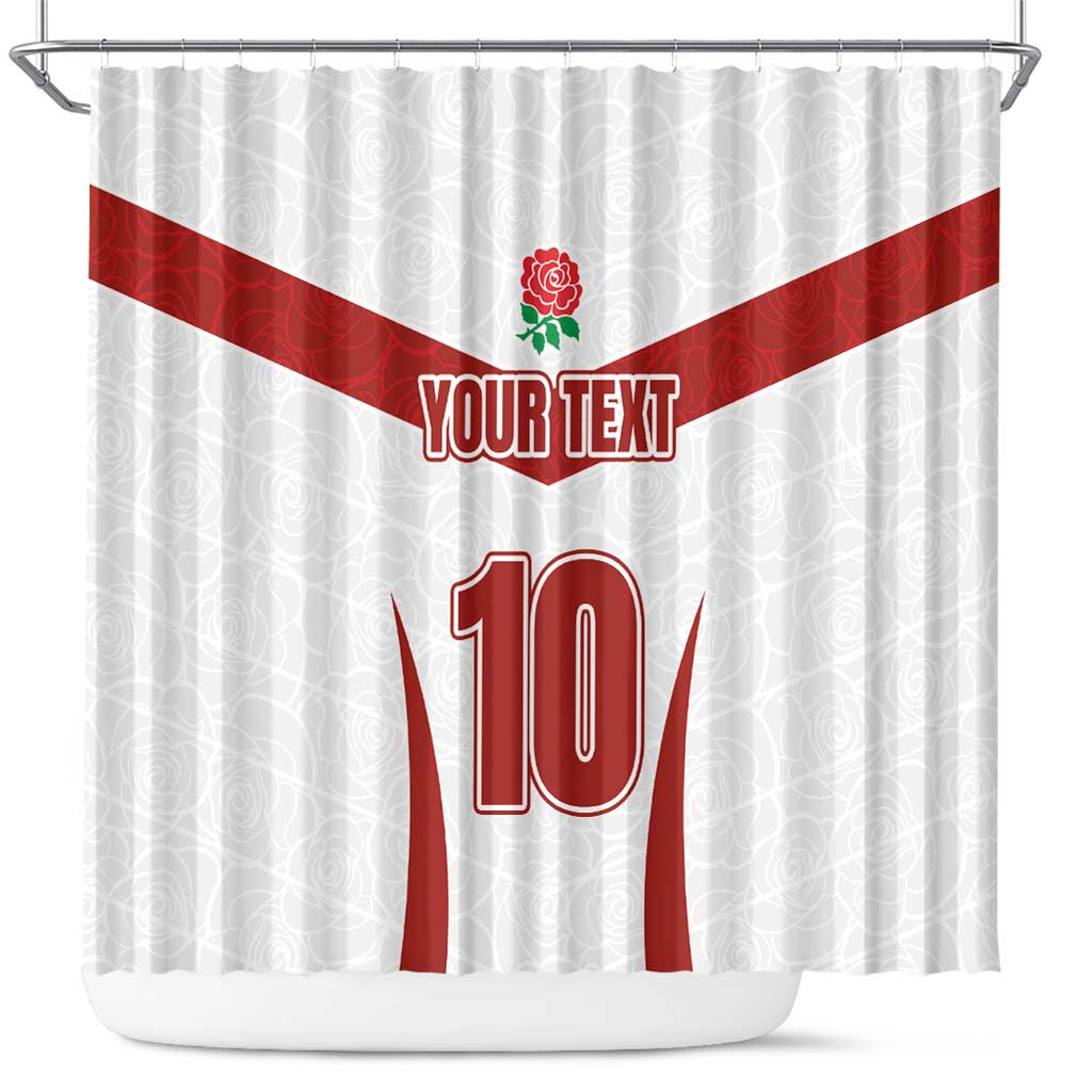 Custom England Rugby-The Red Rose Shower Curtain Go Champions LT03