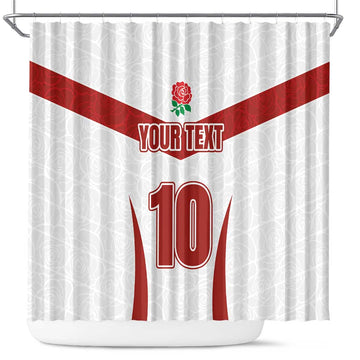 Custom England Rugby-The Red Rose Shower Curtain Go Champions LT03