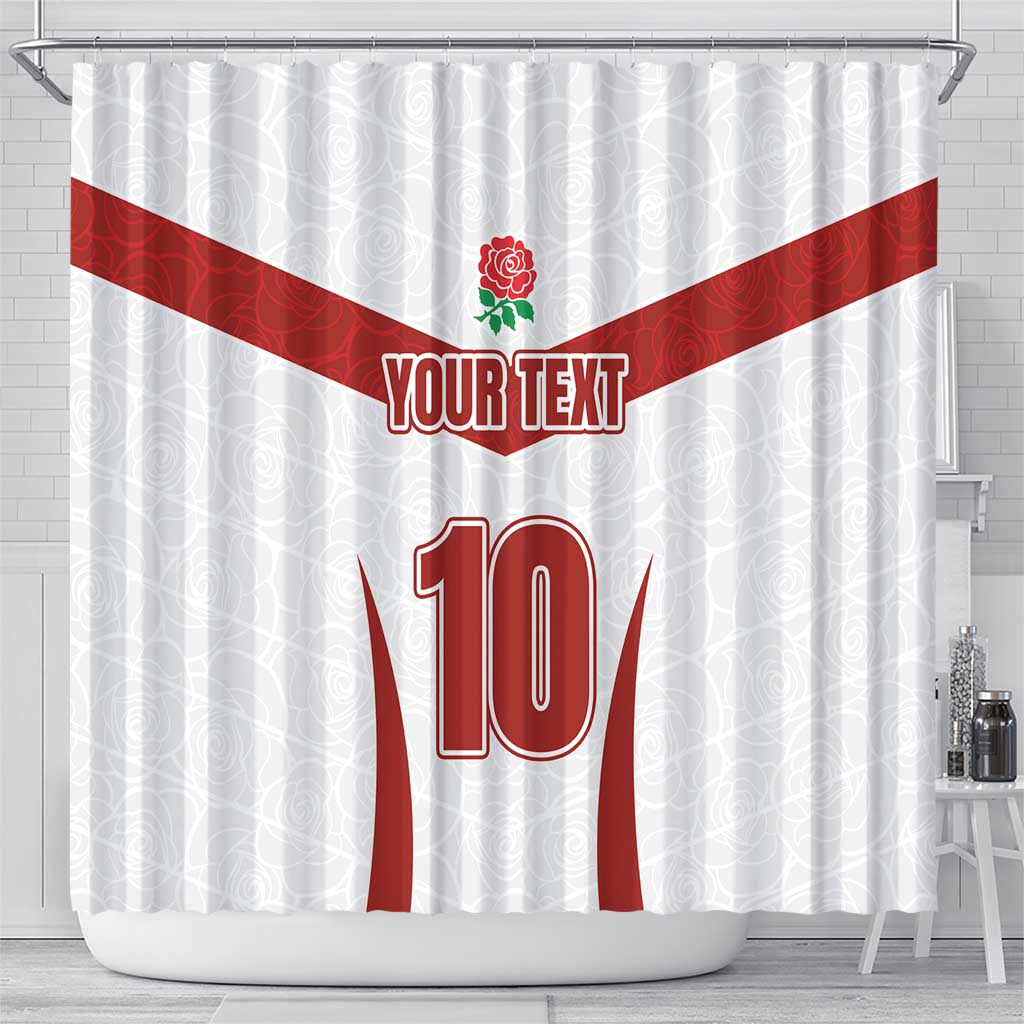 Custom England Rugby-The Red Rose Shower Curtain Go Champions LT03