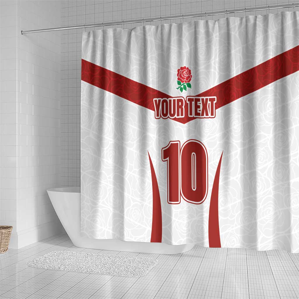 Custom England Rugby-The Red Rose Shower Curtain Go Champions LT03