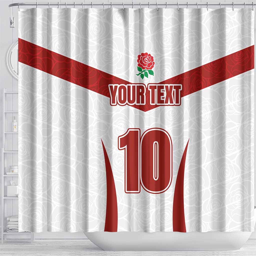 Custom England Rugby-The Red Rose Shower Curtain Go Champions LT03