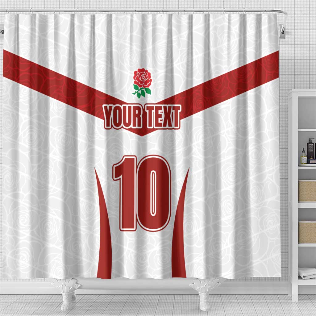 Custom England Rugby-The Red Rose Shower Curtain Go Champions LT03