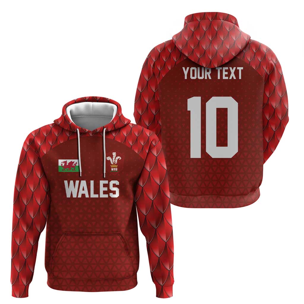 Custom Wales Rugby-The Three Feathers Hoodie Go Champions LT03