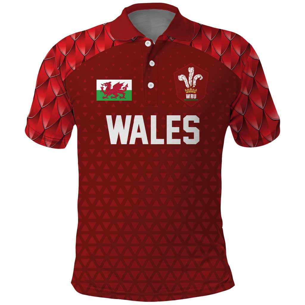 Custom Wales Rugby-The Three Feathers Polo Shirt Go Champions LT03