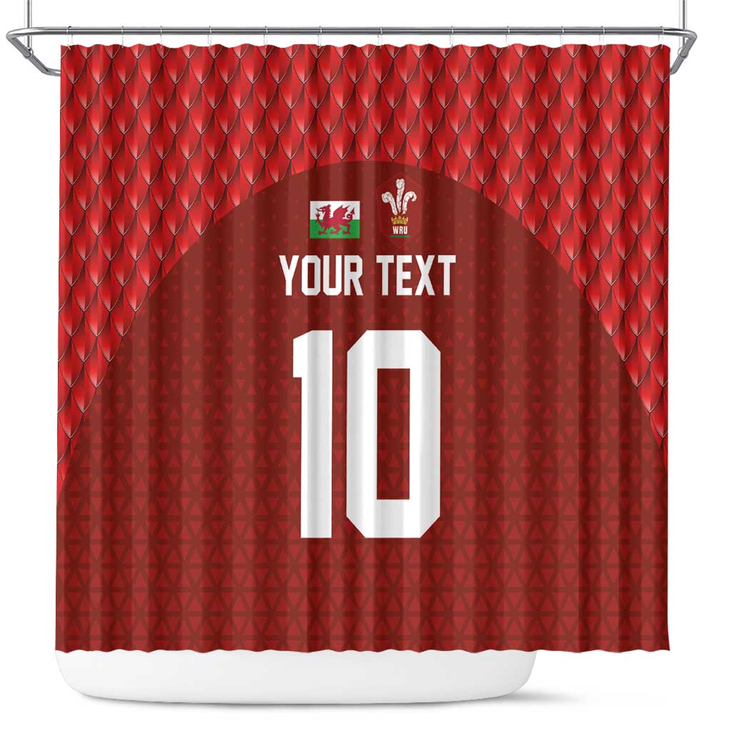 Custom Wales Rugby-The Three Feathers Shower Curtain Go Champions LT03