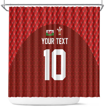 Custom Wales Rugby-The Three Feathers Shower Curtain Go Champions LT03