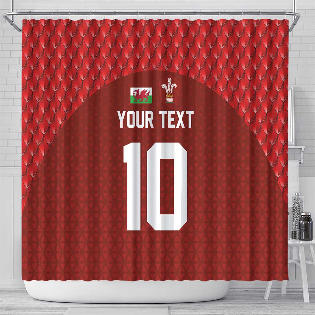 Custom Wales Rugby-The Three Feathers Shower Curtain Go Champions LT03