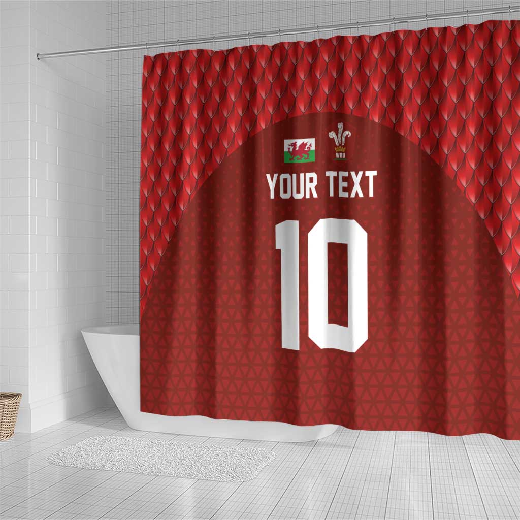 Custom Wales Rugby-The Three Feathers Shower Curtain Go Champions LT03