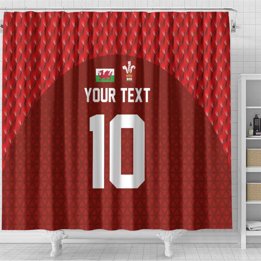 Custom Wales Rugby-The Three Feathers Shower Curtain Go Champions LT03