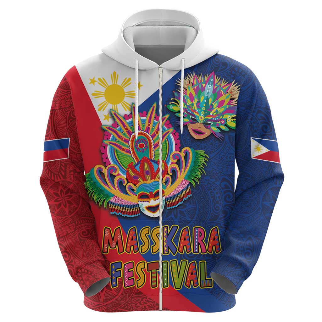 Philippines MassKara Hoodie Filipino Carnival Mask and Polynesian Pattern LT03