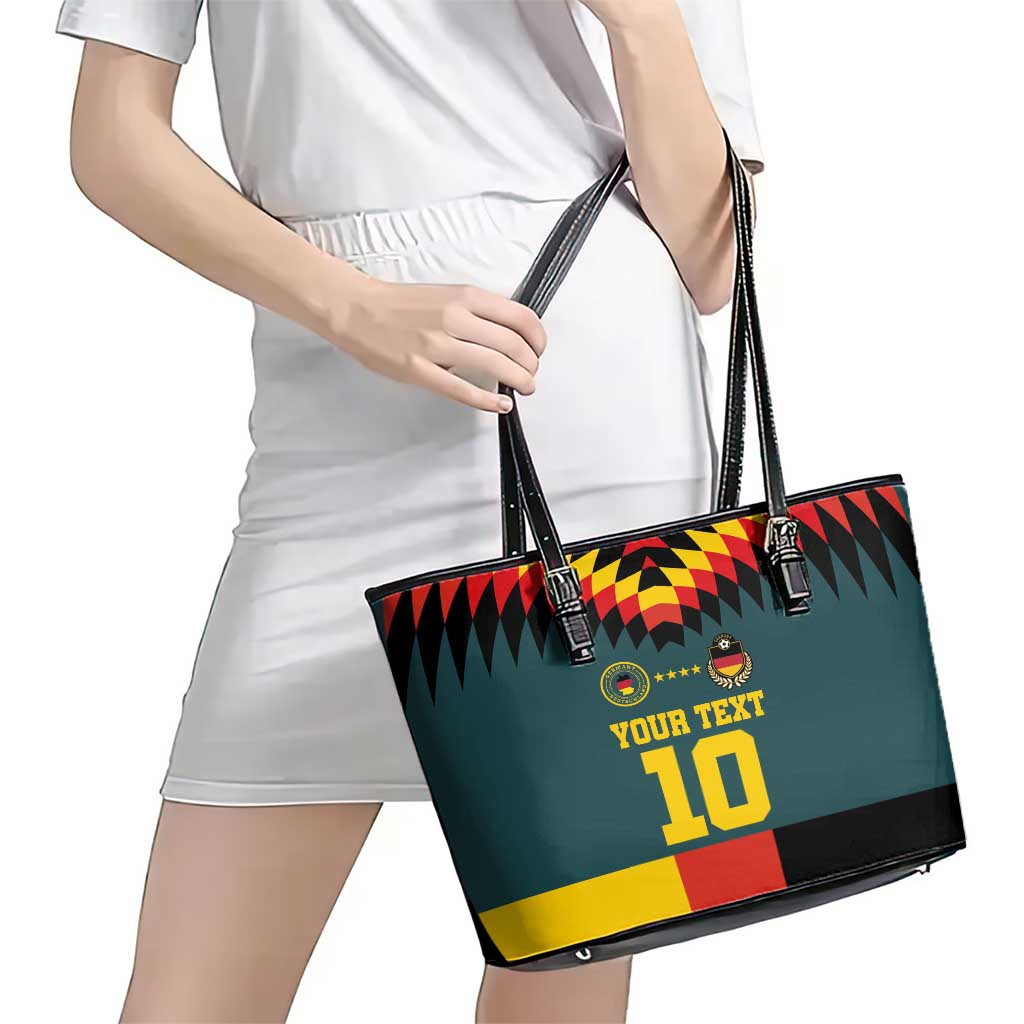 Custom Germany Football 2024 Go Champion Leather Tote Bag Design 90s Style Away Color LT03