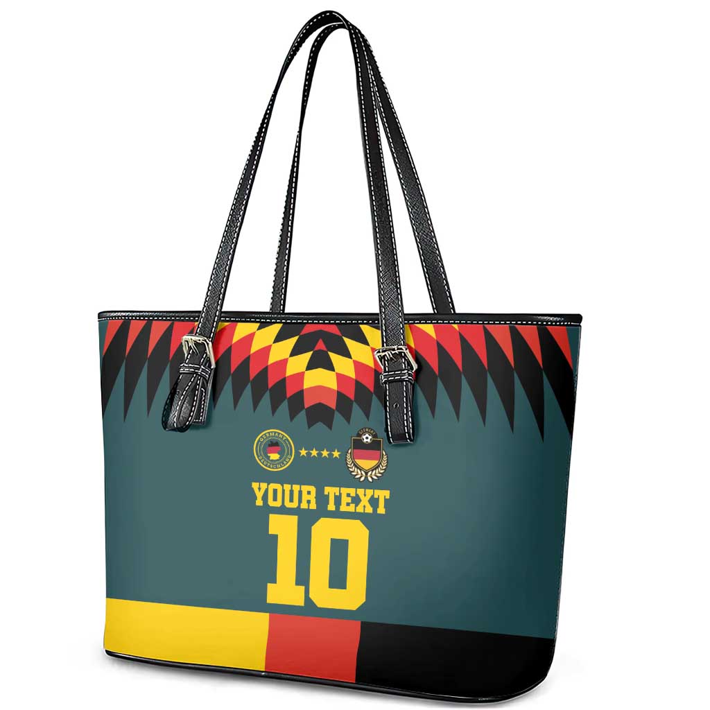 Custom Germany Football 2024 Go Champion Leather Tote Bag Design 90s Style Away Color LT03