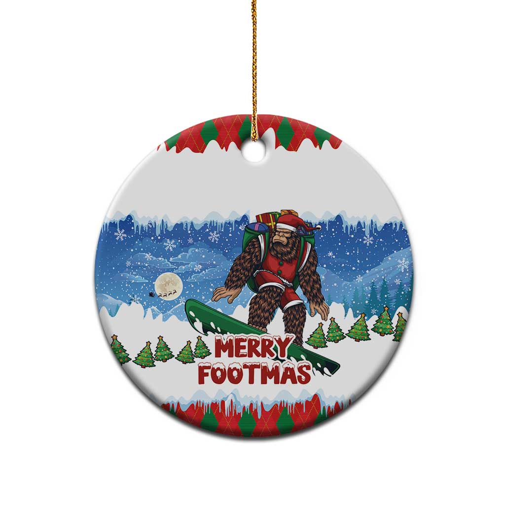 Christmas Bigfoot Ride Snowboard Ceramic Ornament Merry Footmas Xmas Style LT03