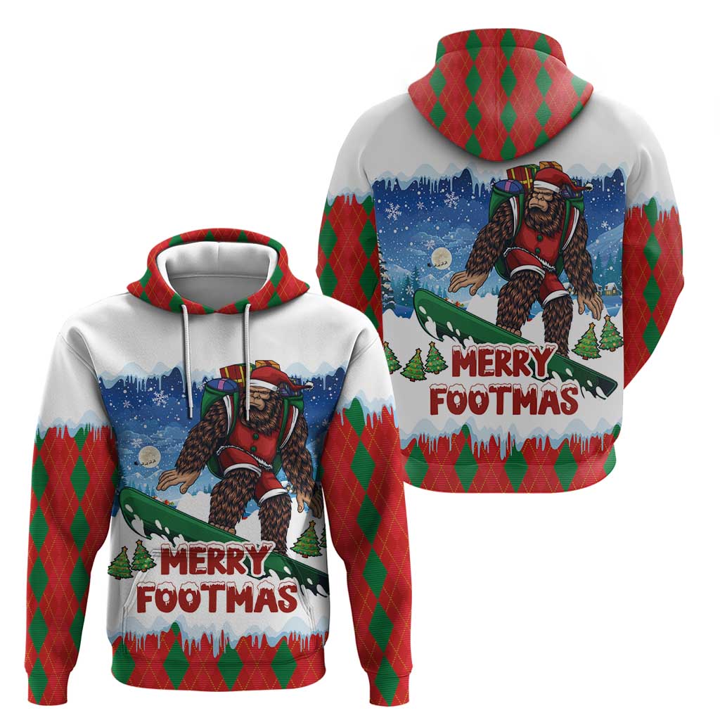 Christmas Bigfoot Ride Snowboard Hoodie Merry Footmas Xmas Style LT03