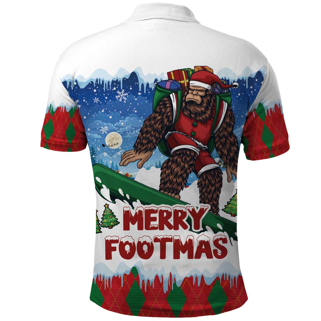 Christmas Bigfoot Ride Snowboard Polo Shirt Merry Footmas Xmas Style LT03