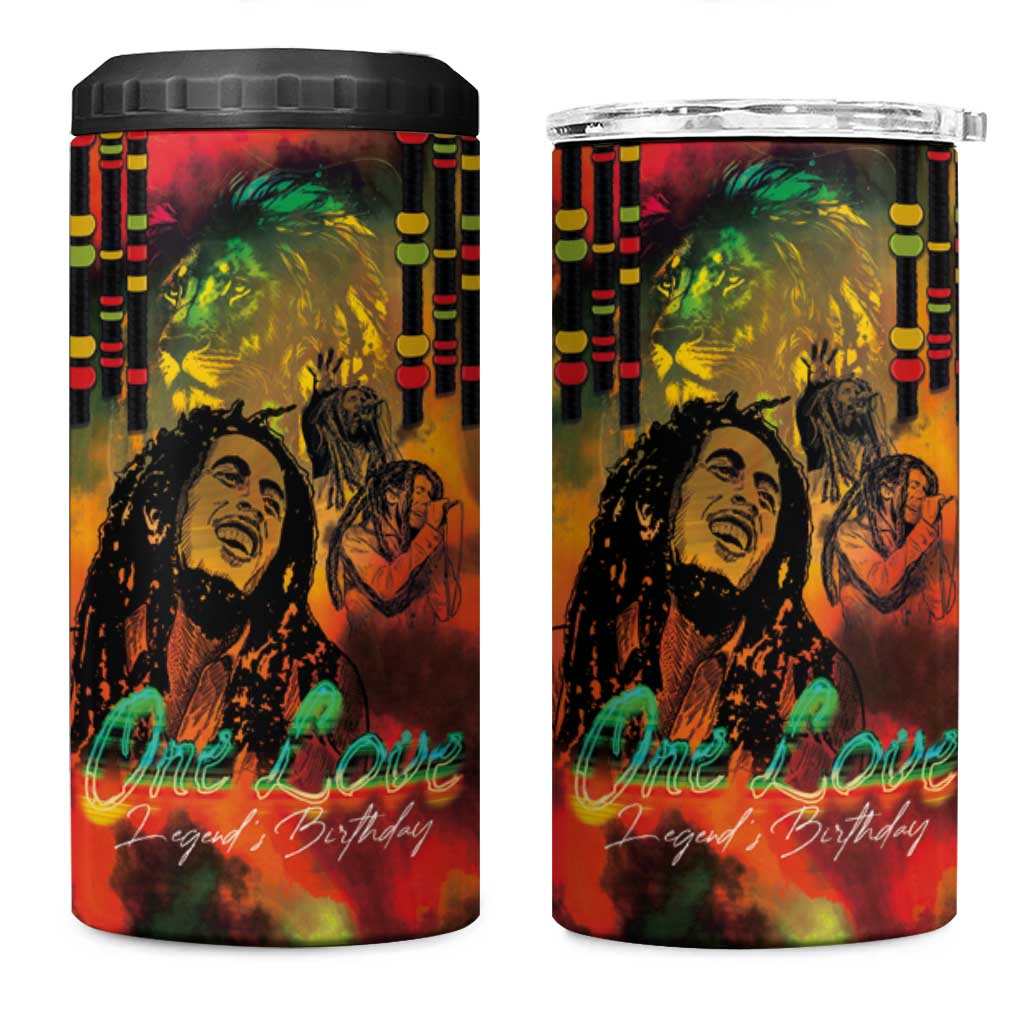 Afro-Jamaican Reggae Legend's Birthday 4 in 1 Can Cooler Tumbler One Love Jamaica LT03