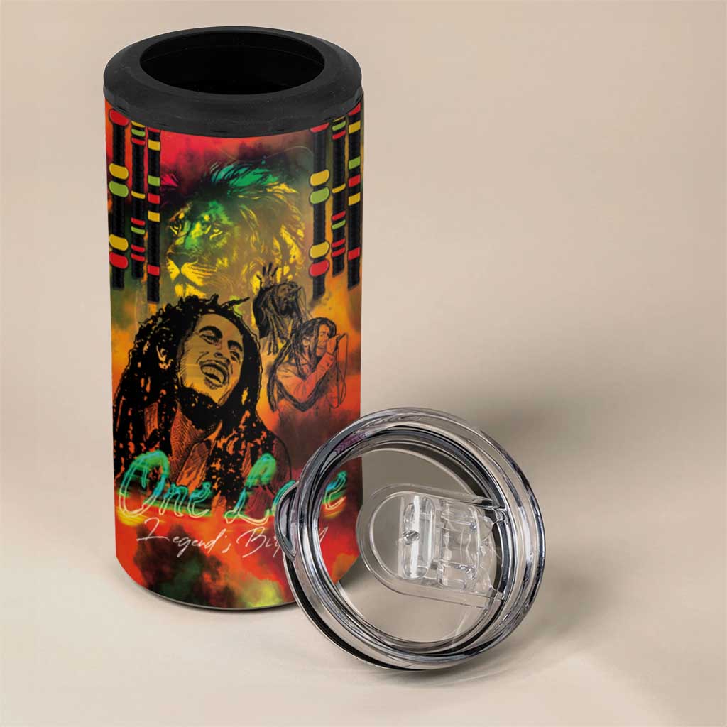 Afro-Jamaican Reggae Legend's Birthday 4 in 1 Can Cooler Tumbler One Love Jamaica LT03