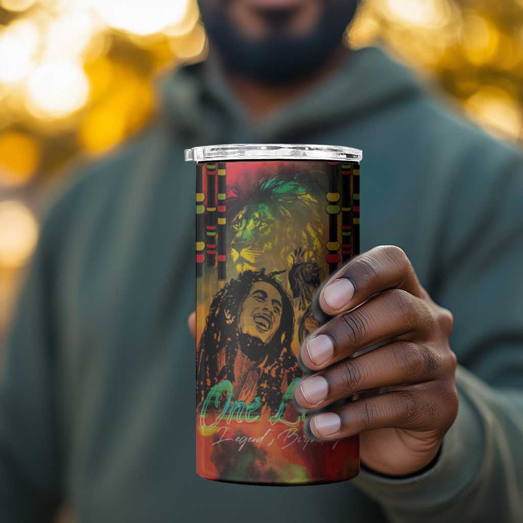 Afro-Jamaican Reggae Legend's Birthday 4 in 1 Can Cooler Tumbler One Love Jamaica LT03