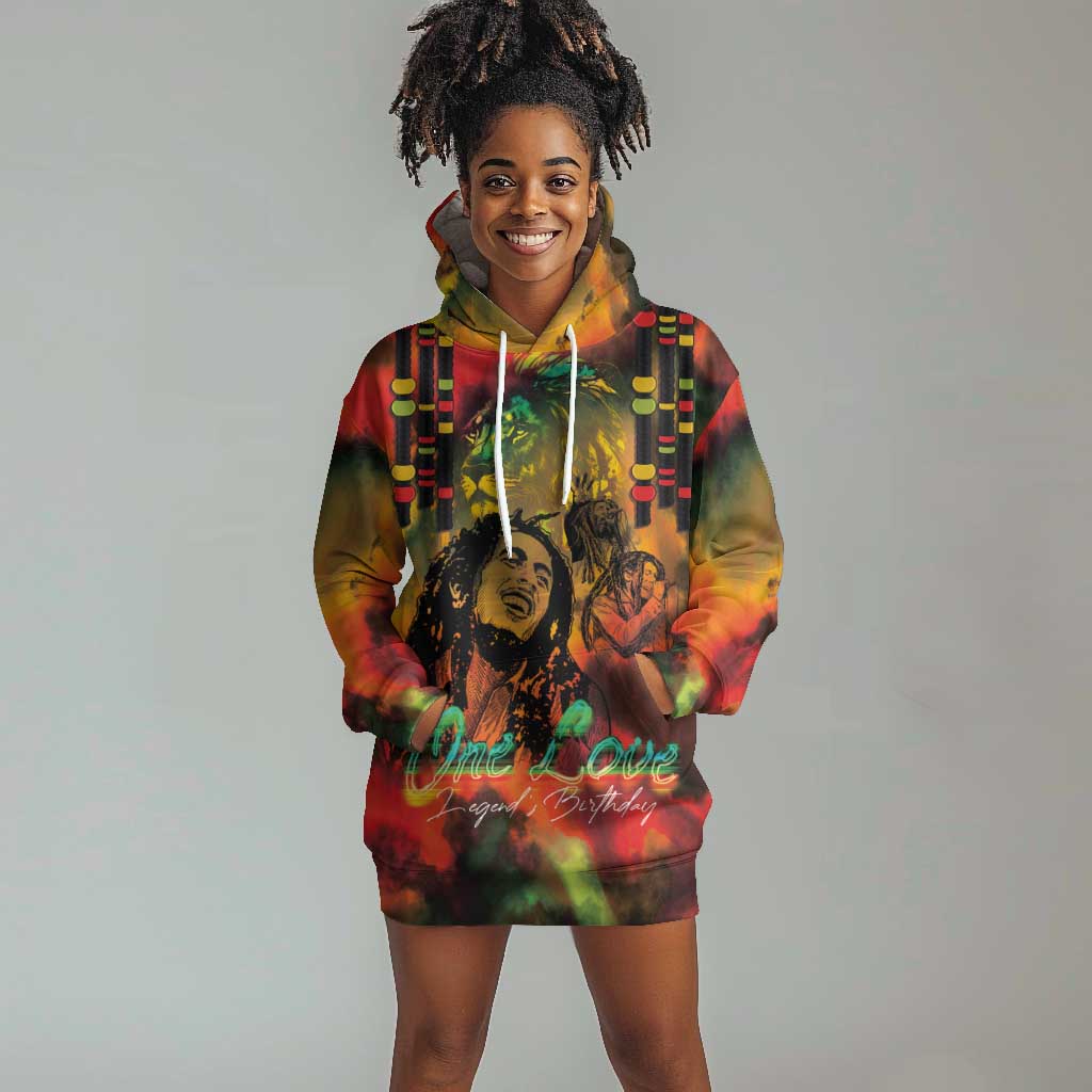 Afro-Jamaican Reggae Legend's Birthday Hoodie Dress One Love Jamaica LT03