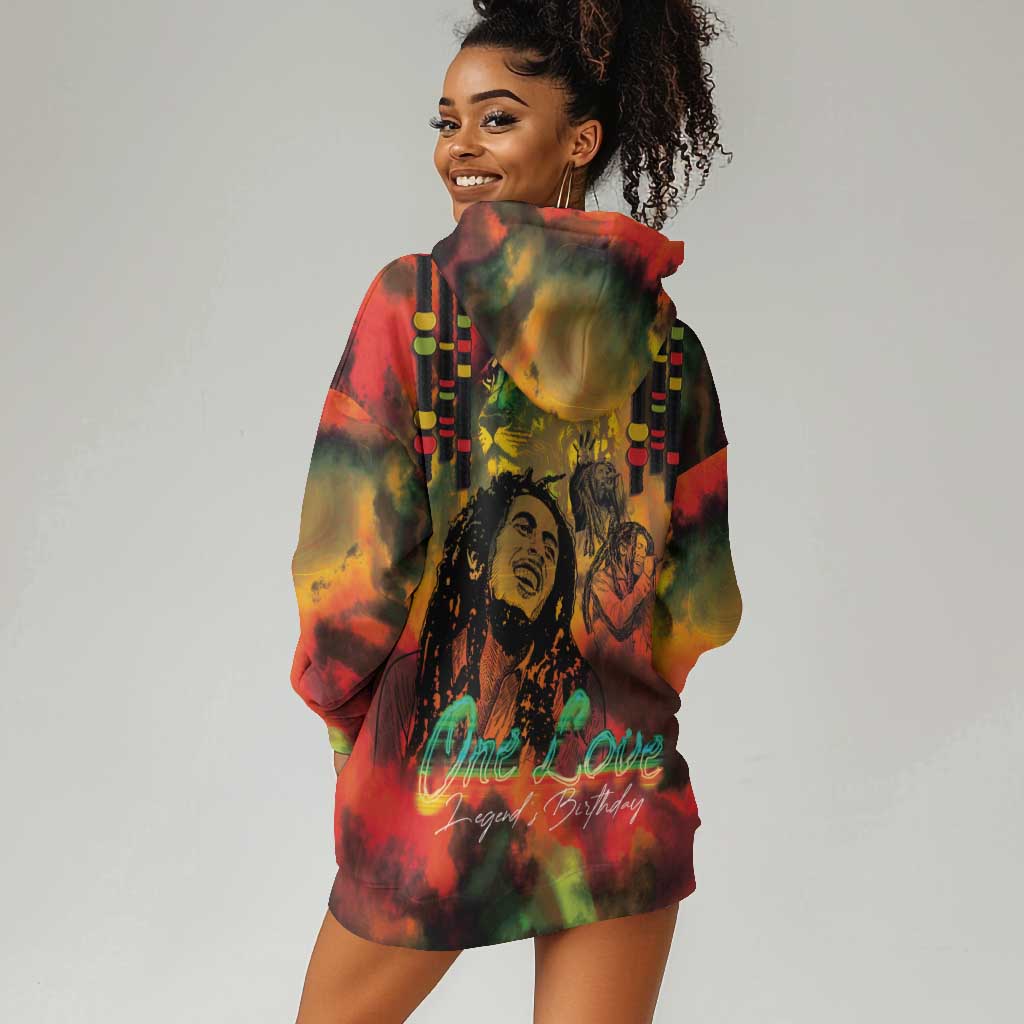 Afro-Jamaican Reggae Legend's Birthday Hoodie Dress One Love Jamaica LT03
