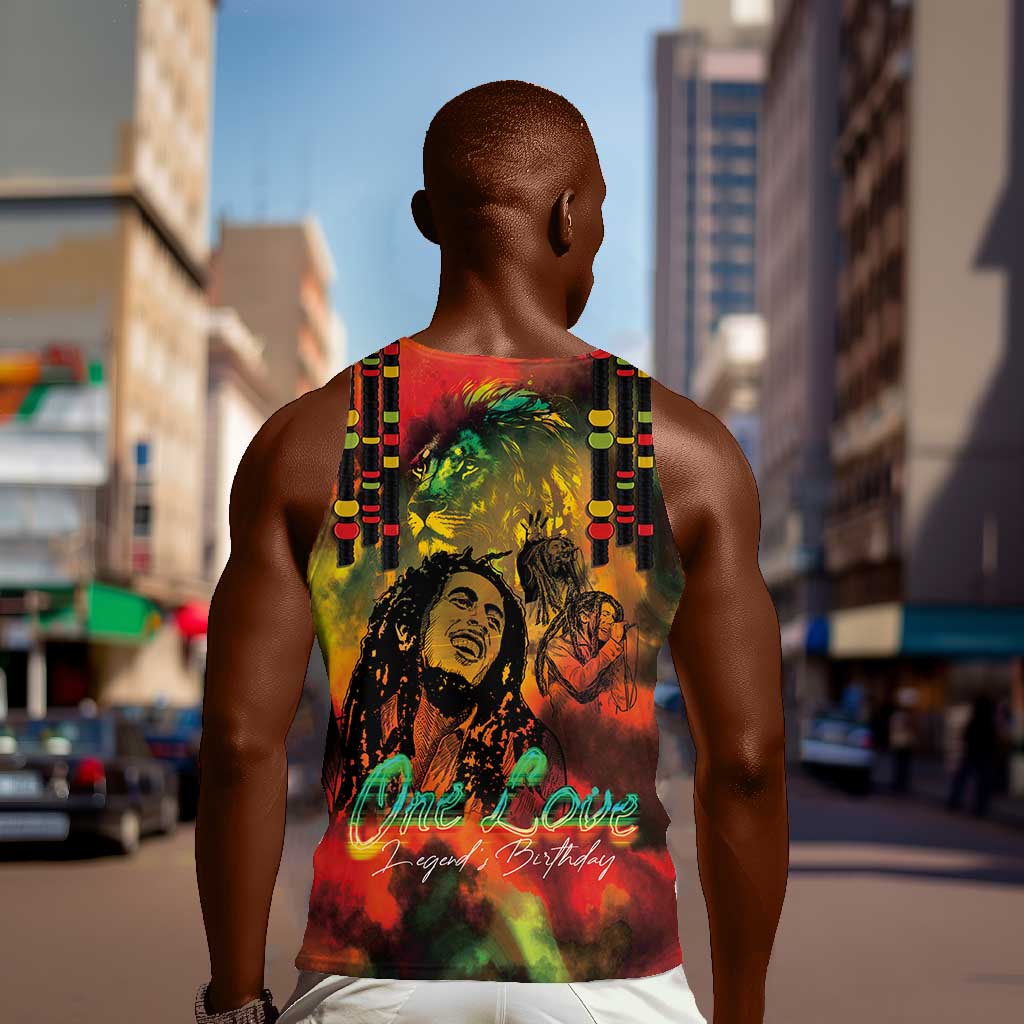 Afro-Jamaican Reggae Legend's Birthday Men Tank Top One Love Jamaica LT03