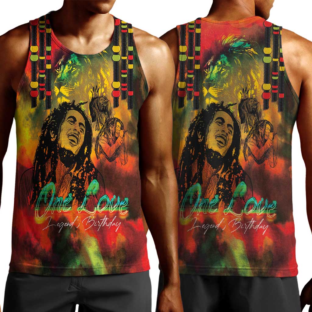 Afro-Jamaican Reggae Legend's Birthday Men Tank Top One Love Jamaica LT03