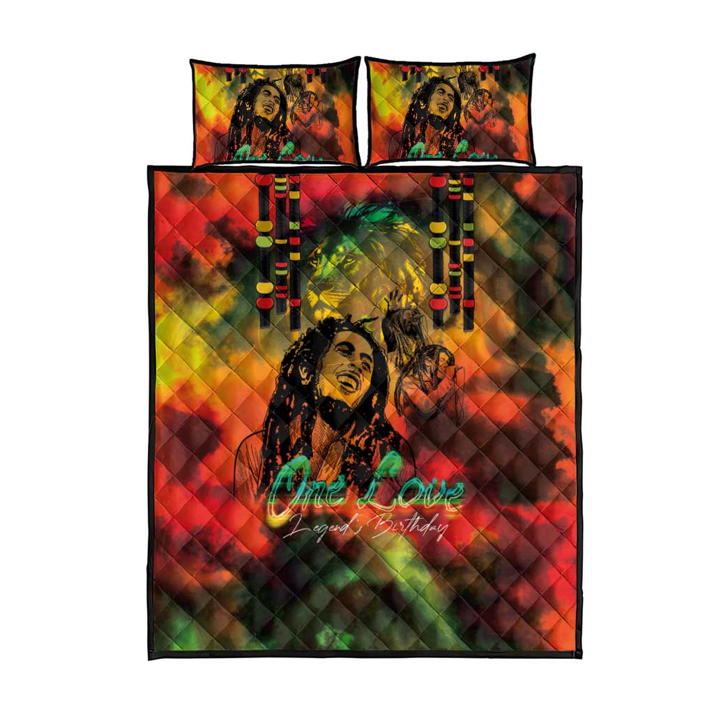 Afro-Jamaican Reggae Legend's Birthday Quilt Bed Set One Love Jamaica LT03