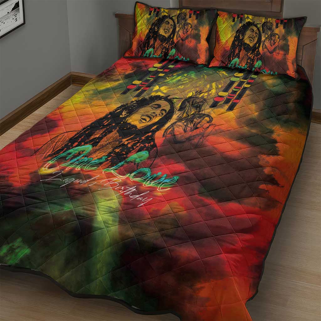 Afro-Jamaican Reggae Legend's Birthday Quilt Bed Set One Love Jamaica LT03