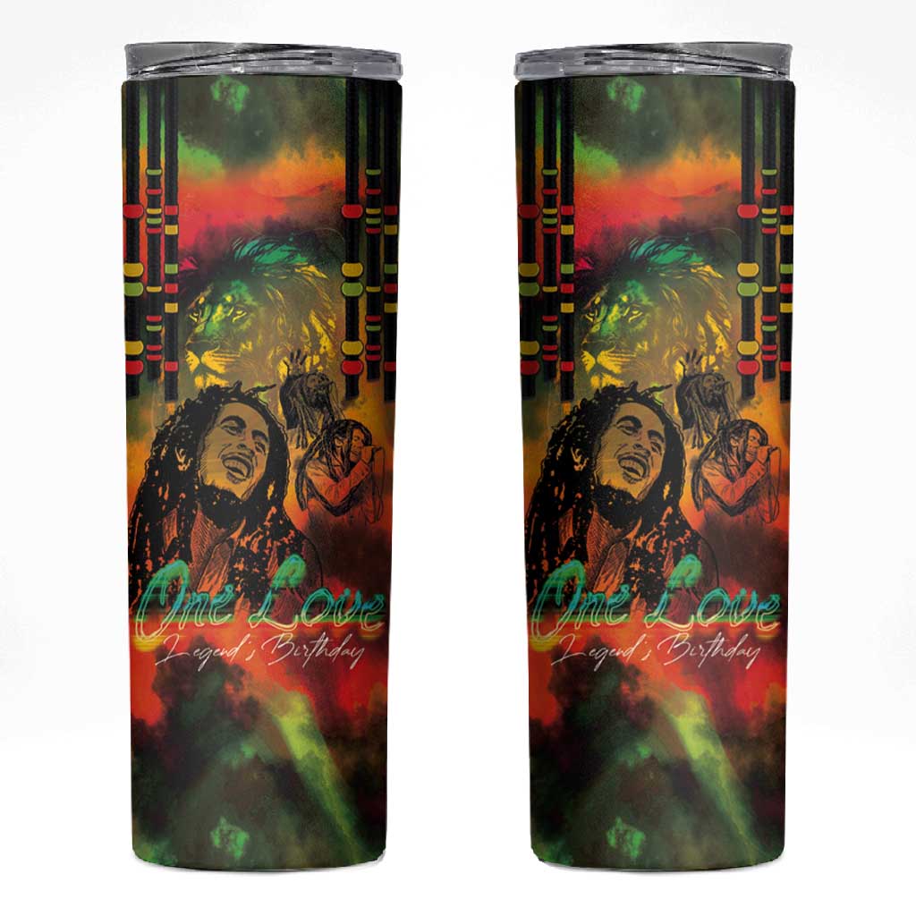 Afro-Jamaican Reggae Legend's Birthday Skinny Tumbler One Love Jamaica LT03