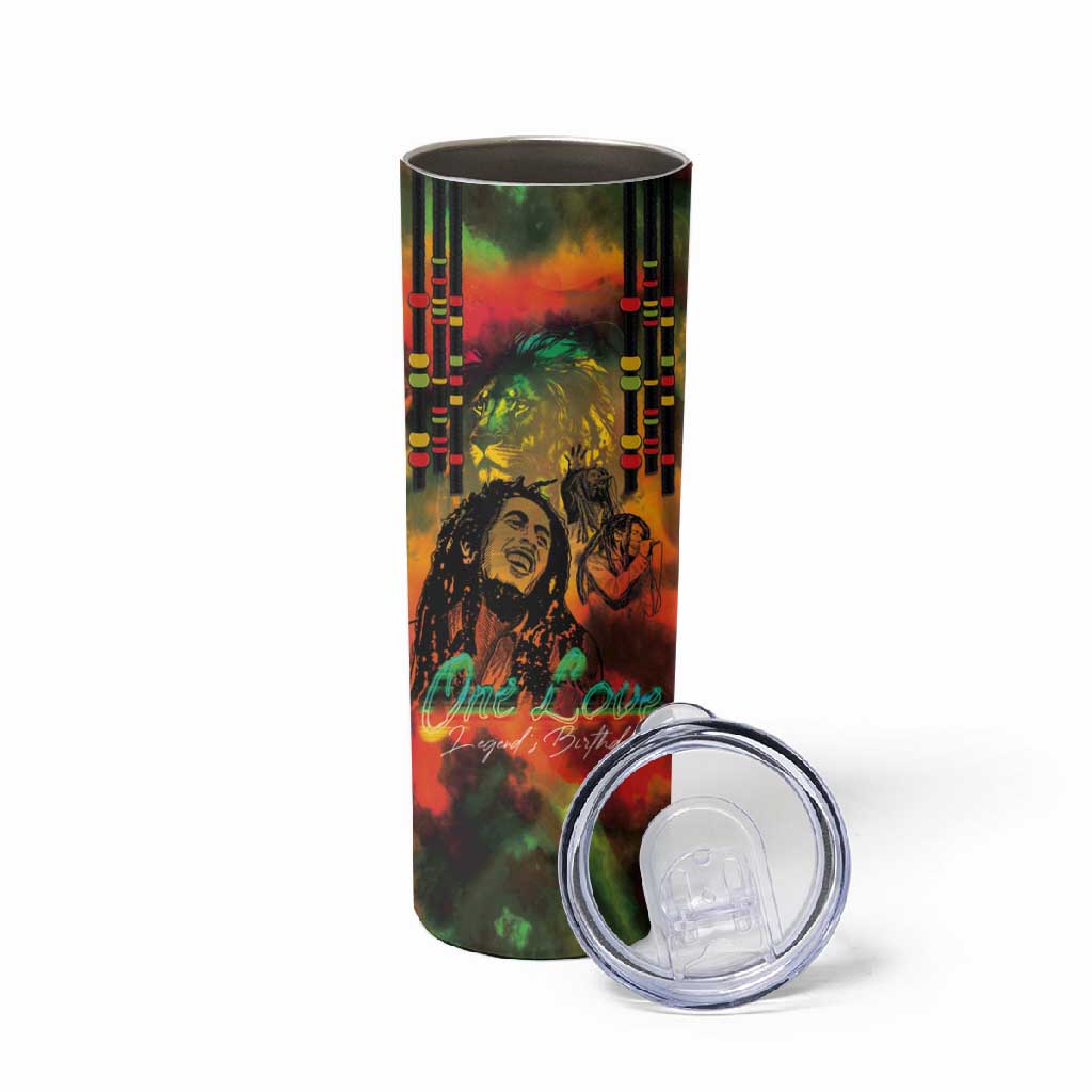 Afro-Jamaican Reggae Legend's Birthday Skinny Tumbler One Love Jamaica LT03
