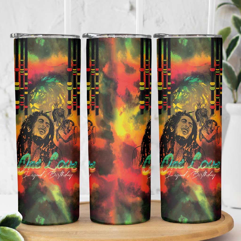 Afro-Jamaican Reggae Legend's Birthday Skinny Tumbler One Love Jamaica LT03