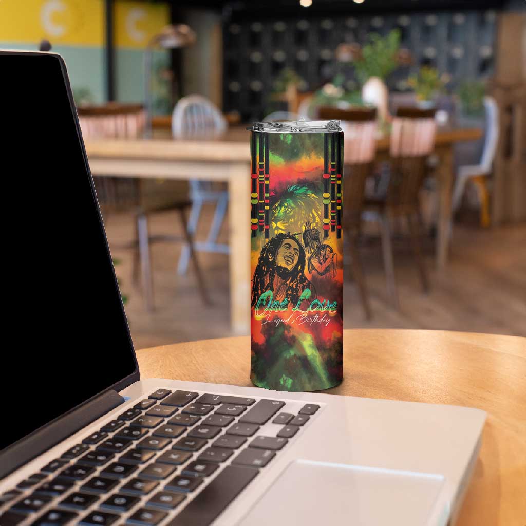 Afro-Jamaican Reggae Legend's Birthday Skinny Tumbler One Love Jamaica LT03
