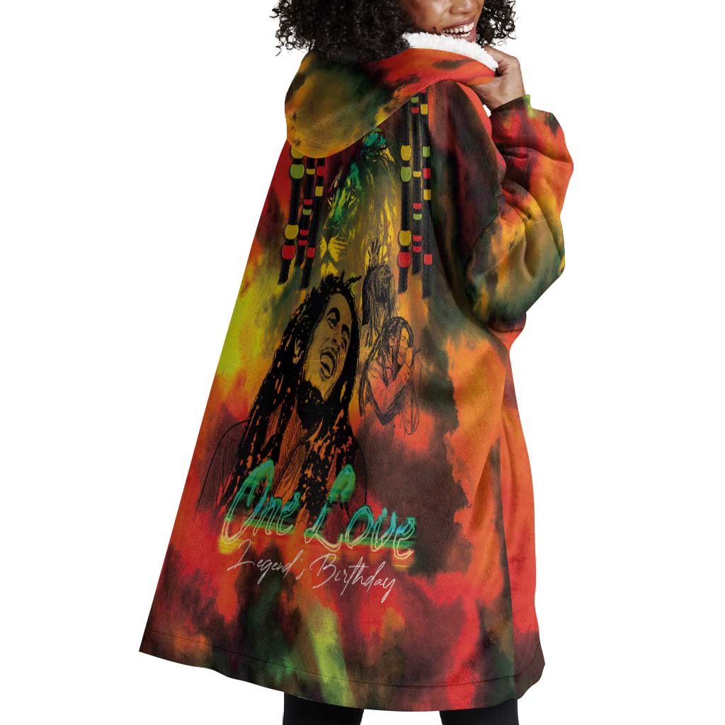 Afro-Jamaican Reggae Legend's Birthday Wearable Blanket Hoodie One Love Jamaica LT03