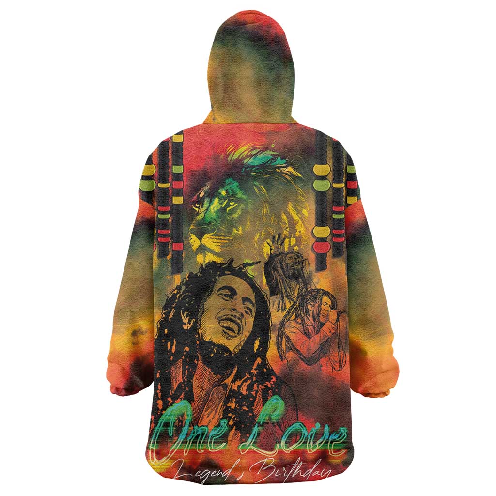 Afro-Jamaican Reggae Legend's Birthday Wearable Blanket Hoodie One Love Jamaica LT03