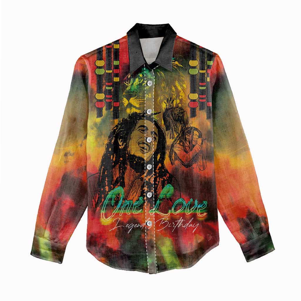 Afro-Jamaican Reggae Legend's Birthday Women Casual Shirt One Love Jamaica LT03