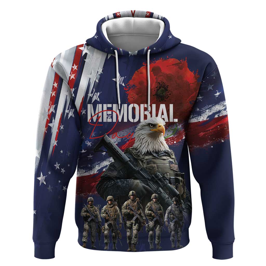 United States Memorial Day Hoodie Bald Eagle US Soldier-Honor and Remember The Fallen LT03