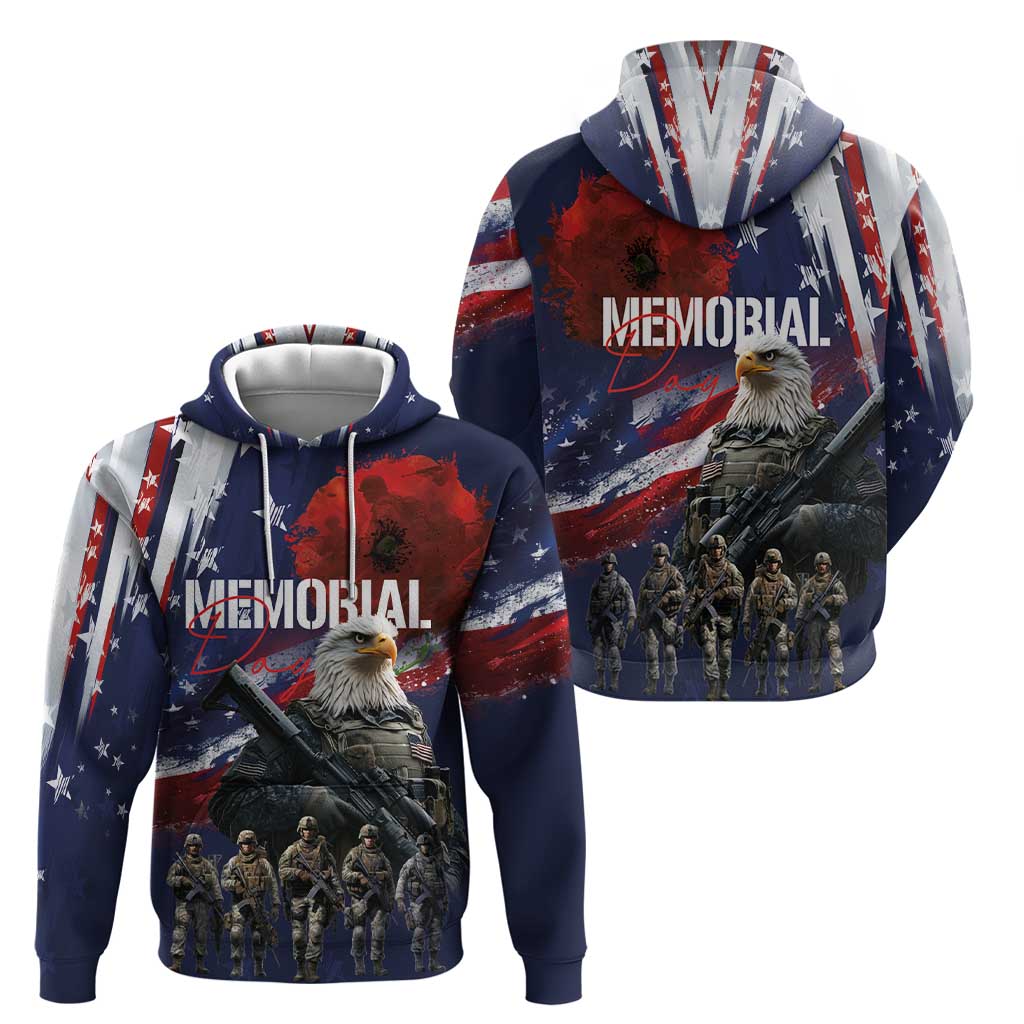 United States Memorial Day Hoodie Bald Eagle US Soldier-Honor and Remember The Fallen LT03