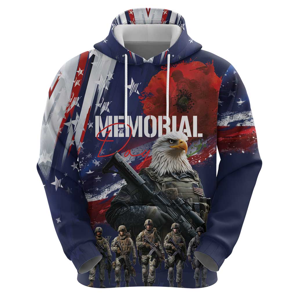 United States Memorial Day Hoodie Bald Eagle US Soldier-Honor and Remember The Fallen LT03