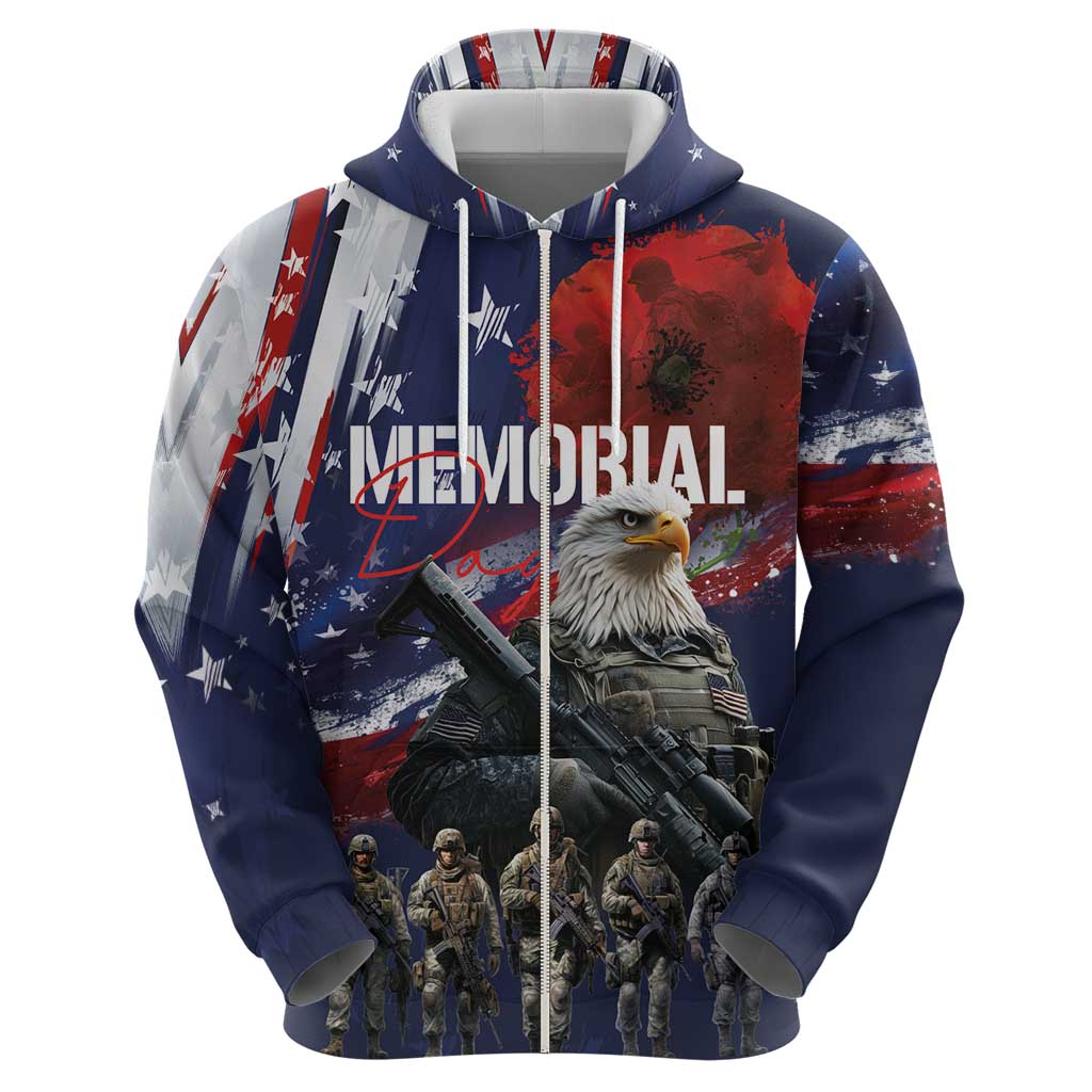 United States Memorial Day Hoodie Bald Eagle US Soldier-Honor and Remember The Fallen LT03