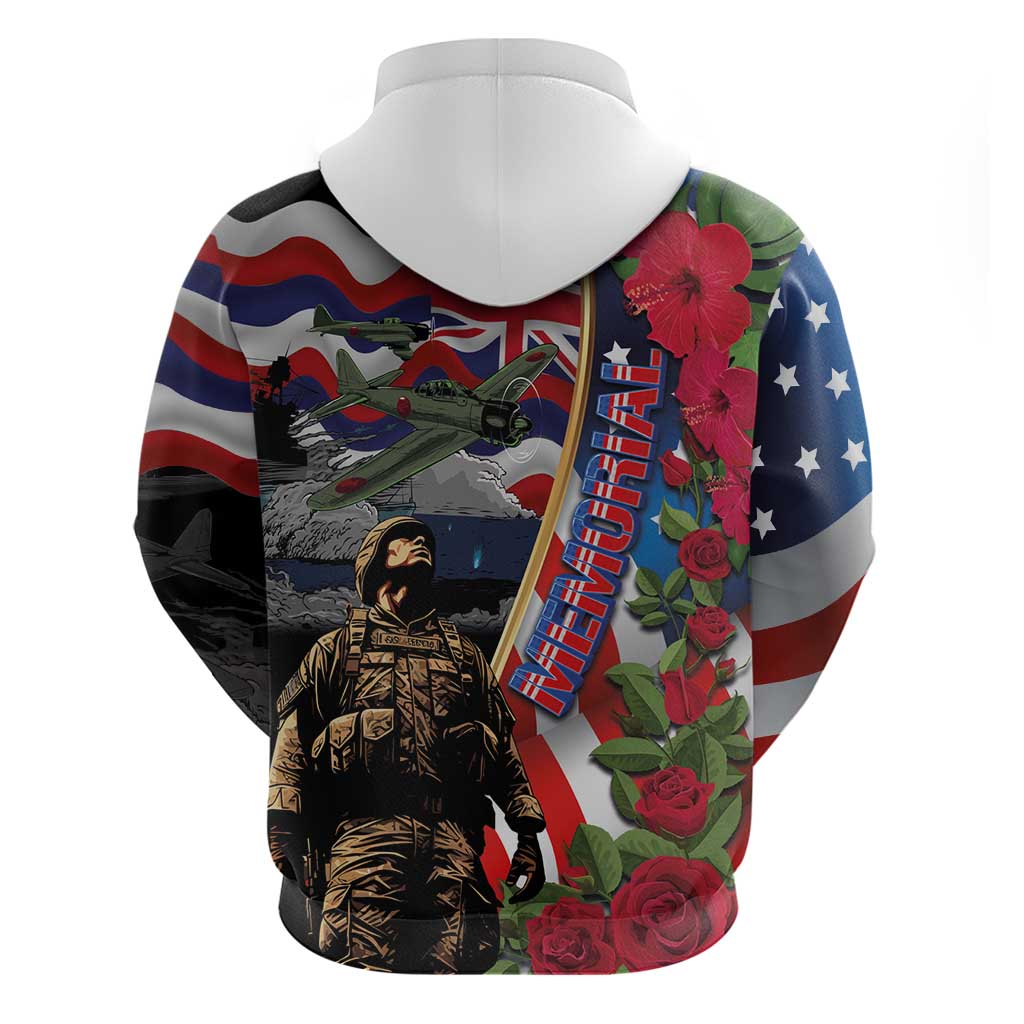 Hawaii and United States Memorial Day Hoodie Honor and Remember The Fallen LT03