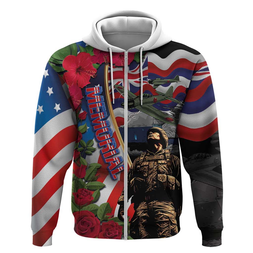Hawaii and United States Memorial Day Hoodie Honor and Remember The Fallen LT03